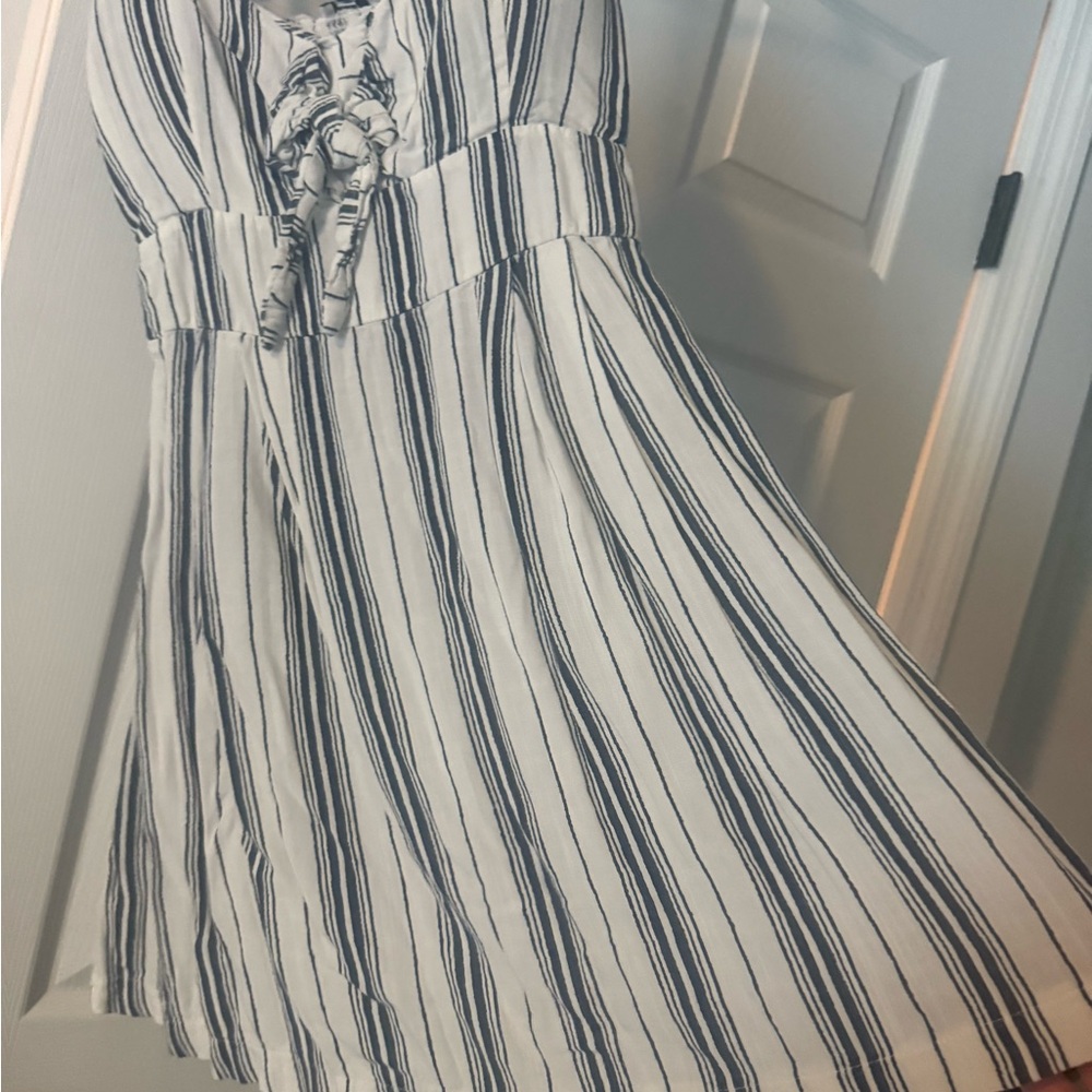 Striped White and Blue Women's Dress